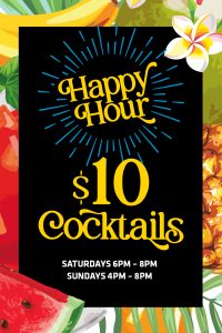 Happy Hour $10 Cocktails