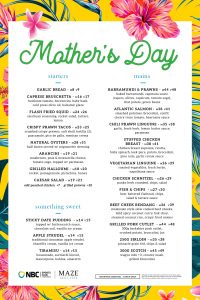 Mothers Day Menu 2024